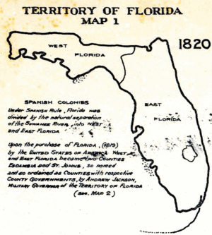 Historic Florida maps ("Territory of Florida Map 1 1820")