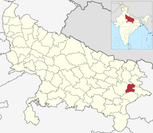 Location of Mau district in Uttar Pradesh