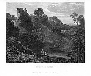 Inverwick Castle engraving by William Miller after Rev J Thomson