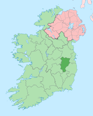 Location of County Kildare (dark green) in Ireland