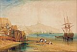 J.M.W. Turner - Scarborough town and castle- morning- boys catching crabs - Google Art Project