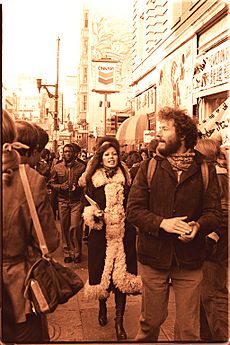 Janice Mirikitani joins the protest in front of the International Hotel in San Francisco, January 1977