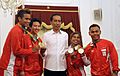Joko Widodo with Indonesian Olympic medalists 2016-08-24