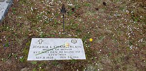 Joshua L. Chamberlain grave marker in Pine Grove Cemetery