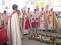 Kanjirappally Bishop Mathew Arackal at Tomb of Varghese Payapilly Palakkappilly