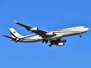Kingdom of Eswatini Airbus A340-313 3DC-SDF approaching JFK Airport