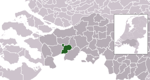 Highlighted position of Rucphen in a municipal map of North Brabant