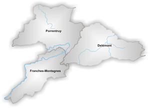 Map Canton Jura Bezirke