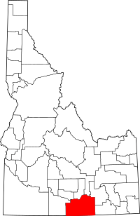 Map of Idaho highlighting Cassia County