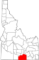 State map highlighting Cassia County