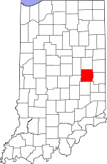 Map of Indiana highlighting Henry County