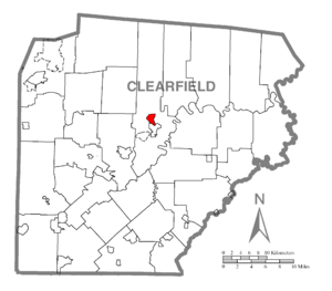 Location of Plymptonville in Clearfield County