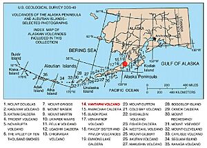 Map of alaska volcanoes yantarni