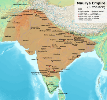 Maurya Empire at its maximum extent