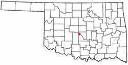 Location of Newcastle, Oklahoma
