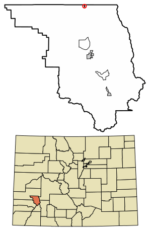 Location of the Colona CDP in Ouray County, Colorado.