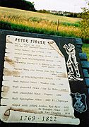 Peter Fidler statue information panel