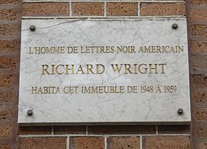 Plaque Richard Wright, 14 rue Monsieur-le-Prince, Paris 6