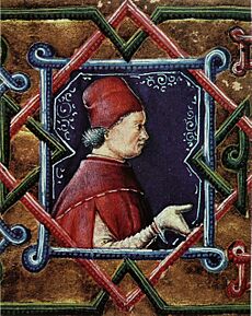 Portrait de János Vitéz. Frontispice d'un manuscrit (Plaute, Comédies)