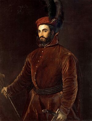 Portrait of Cardinal Ippolito de' Medici in a Hungarian Costume (by Titian) - Palazzo Pitti, Florence