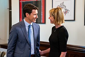 Prime Minister Justin Trudeau greets Ambassador Kelly Craft in Ottawa (48603638387)