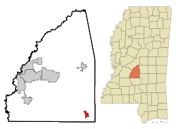 Location of Puckett, Mississippi