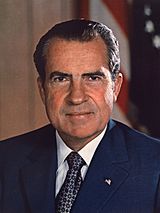 Photographic portrait of Richard Nixon