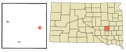 Location in Sanborn County and the state of South Dakota