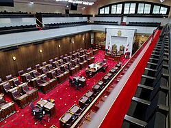 The Senate of Canada sits in the Senate of Canada Building in Ottawa