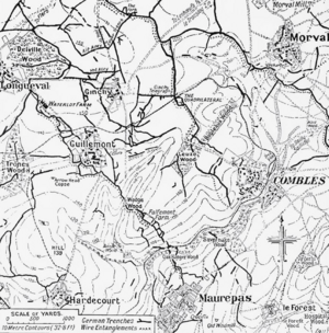 Somme area from Longueval to Combles, 1916