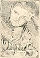 Stanisław Masłowski (1853-1926), Portrait of Artist's Wife, drypoint, ca 1905, 11.5x7.7 cm