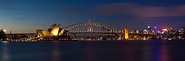 Sydney Harbour pano at night