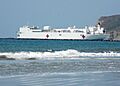 USNS Mercy leaving San Diego Bay