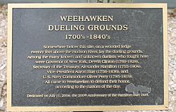 Weehawken dueling grounds sign IMG 6353