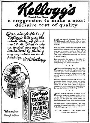 1919 Kellogg's Toasted Corn Flakes ad