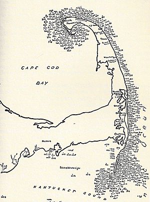 Approximate Locations of Cape Cod Wrecks Down to 1903