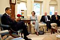 Barack Obama meets with Nancy Pelosi, Steny Hoyer & George Miller 5-13-09