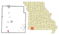 Barry County Missouri Incorporated and Unincorporated areas Seligman Highlighted