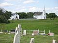 Batoche Church and Rectory Viewed from Cemetery