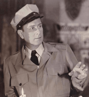Bud Abbott in a crop from a promotional photograph for Abbott and Costello Meet Frankenstein in 1948.png