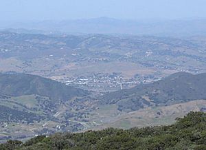 Buellton, as seen from near Gaviota Peak in the Santa Ynez Mountains