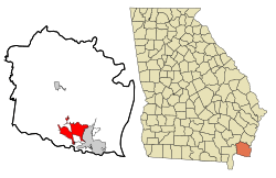 Location in Camden County and the state of Georgia