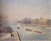 Camille Pissarro (1830-1903) - 'Morning, Winter Sunshine, Frost, the Pont-Neuf, the Seine, the Louvre, Soleil D'hiver Gella Blanc', ca. 1901