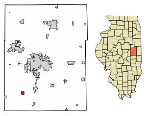 Location of Sadorus in Champaign County, Illinois.