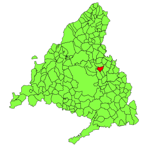 Location of Cobeña in Madrid