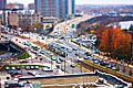 Commonwealth Avenue at Mass Pike tilt-shift, November 2009