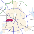 Dallas, Texas map - West Dallas