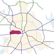 Dallas, Texas map - West Dallas