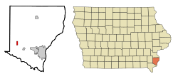 Location of Danville, Iowa