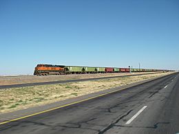 Freight train near Shallowater Texas